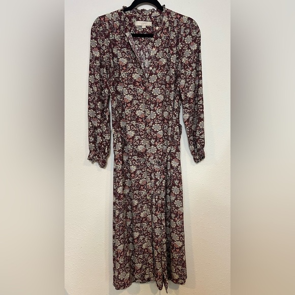 LOFT Floral Long Sleeve Button Up Sundress Size Small - Picture 1 of 5